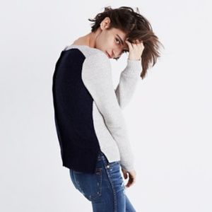 Madewell Backroad Button-Back Sweater Colorblock